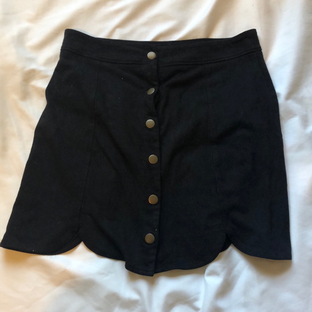 Black suede skirt
